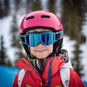 Child Wearing Ski Helemt